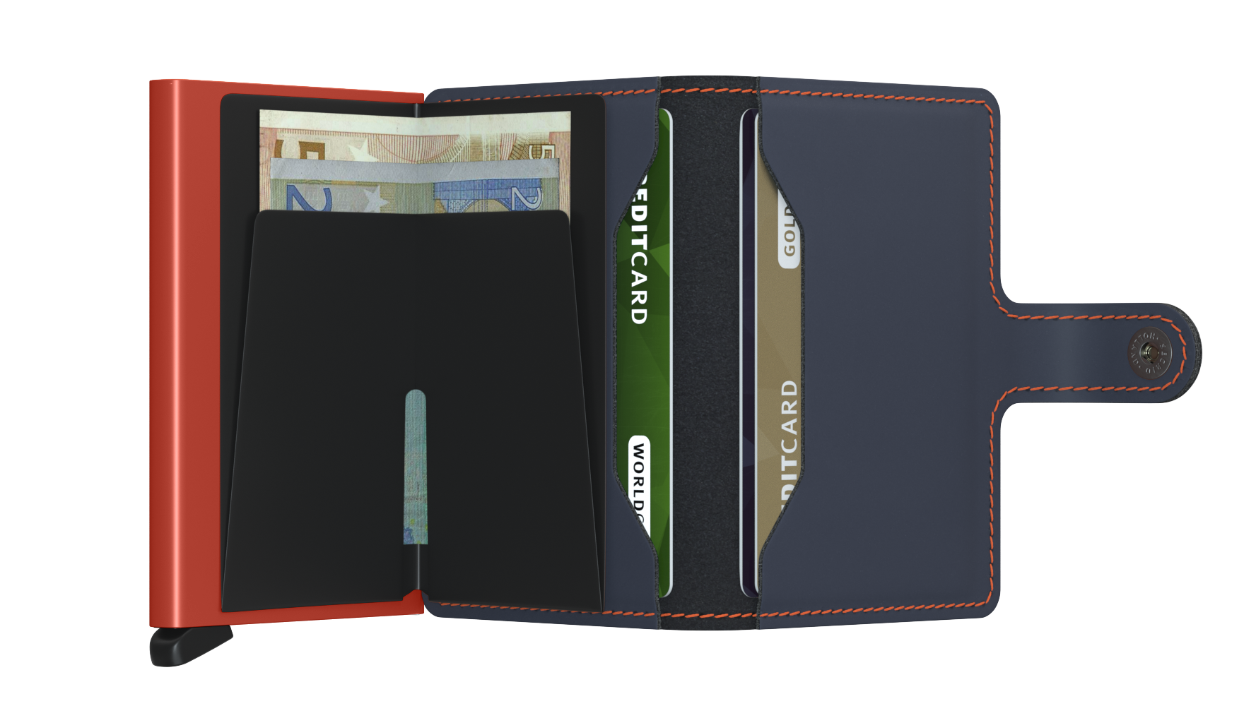 Secrid - Mini Wallet - Matte Night Blue & Orange